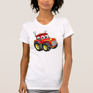 Röd traktor för kute-Tecknad T Shirt