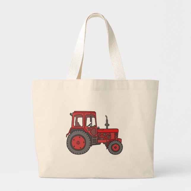 Röd traktor jumbo tygkasse (Framsidan)