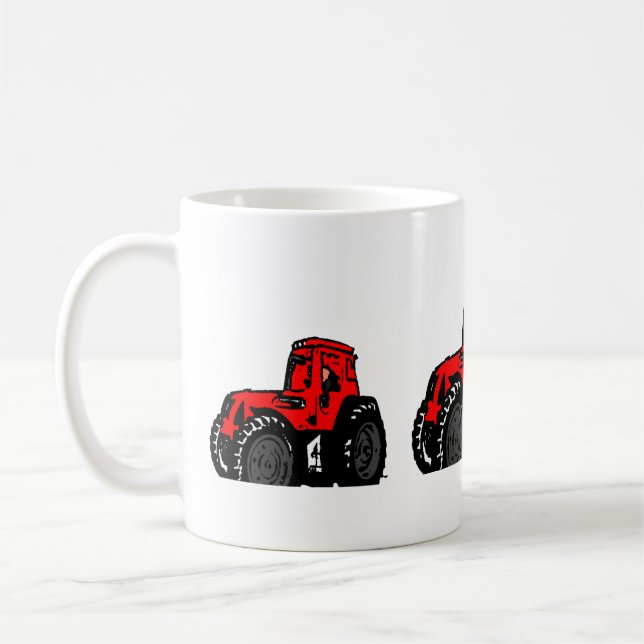 Röd traktor kaffemugg (Vänster)