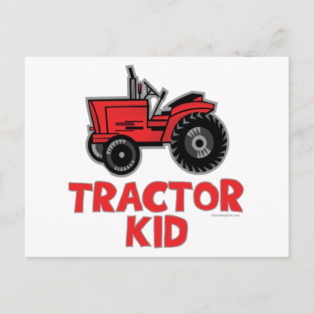 Röd Traktor Kid Vykort (Framsida)