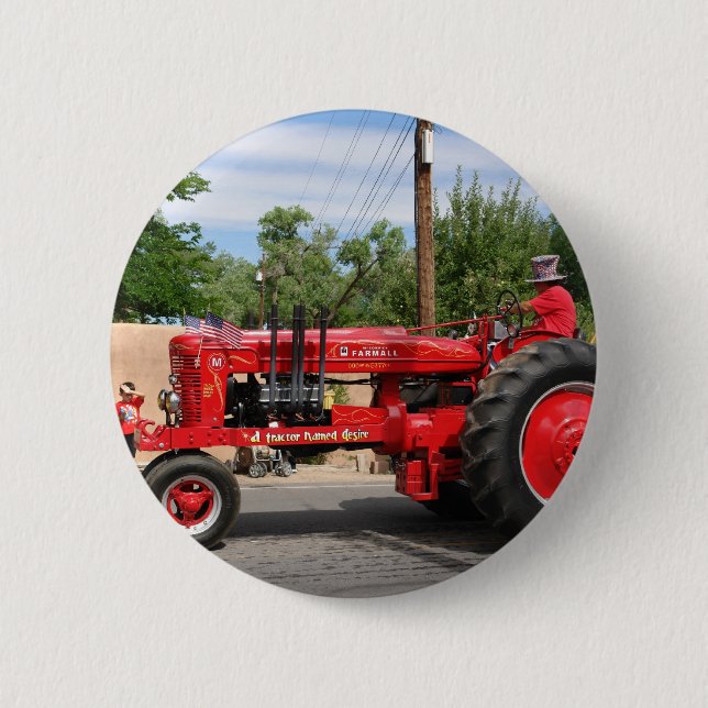 Röd traktor knapp (Framsida)