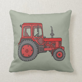 Röd traktor kudde