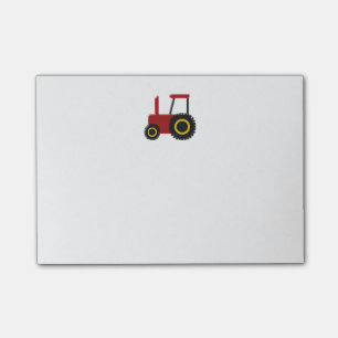 Röd traktor post-it block