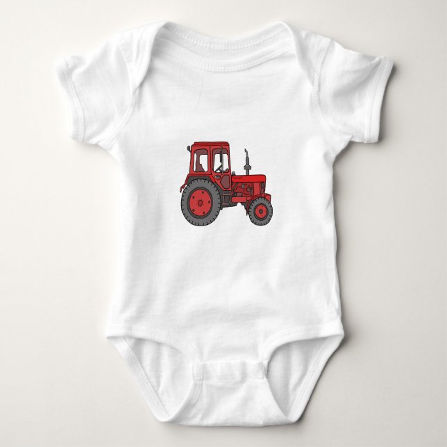 Röd traktor tröja (Framsida)