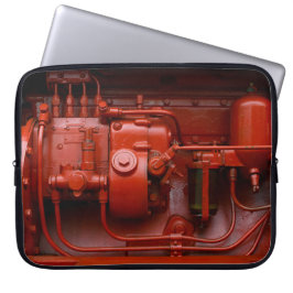 Röd traktormotor laptop sleeve