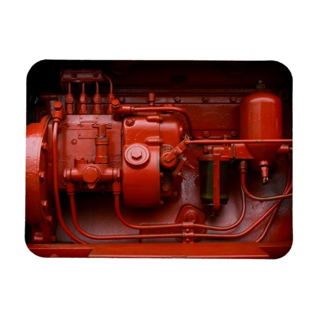Röd traktormotor magnet (Horisontell)