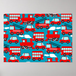 Röd transport poster