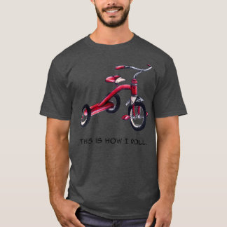 Röd trecykel t shirt