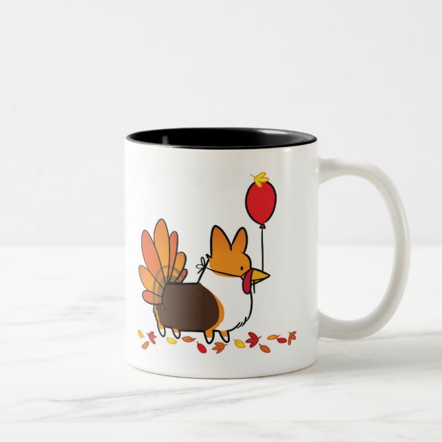 Röd Tri-Färg thanksgivingTurkiet mugg |CorgiThings (Höger)
