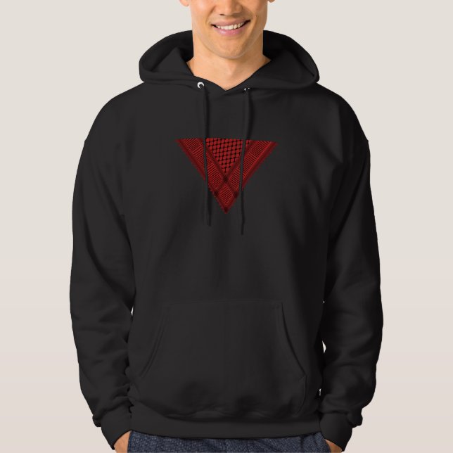 röd triangel Keffiyeh Palestinas motståndssymbol Hoodie (Framsida)
