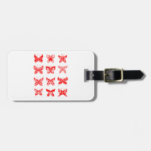 Röd Tribal Fjäril Ornament Bagagebricka