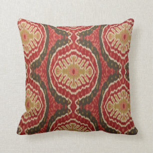Röd Tribal Ikat accentkudde Kudde
