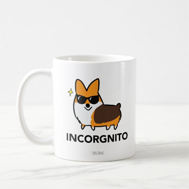 Röd Tricolor CorgiIncorgnito mugg (Vänster)