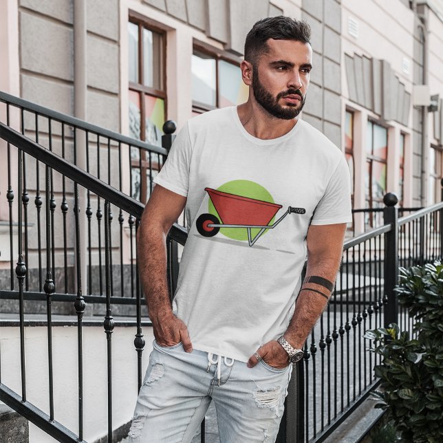 Röd Trillvagn Trädgårdsvagn T-Shirt för Män (Skapare uppladdad)