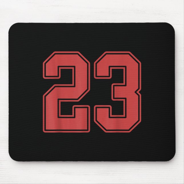 Röd tröja nummer 23 spelare uniform #23 musmatta (Framsidan)
