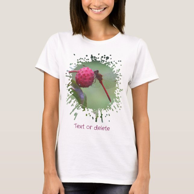 Röd Trollslända Natur  T Shirt (Framsida)