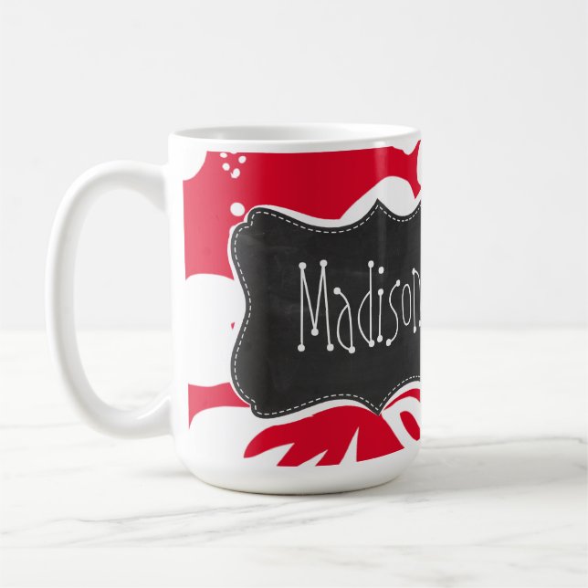 Röd tropisk hibiskus för Cadmium; Svart tavla Kaffemugg (Vänster)