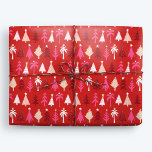 Röd Tropiska jul Handflatan Träd Presentpapper<br><div class="desc">Den tropiska julklappen med handflatan träd och Julgranar. Originalteckningar efter Marketa Stengl.</div>