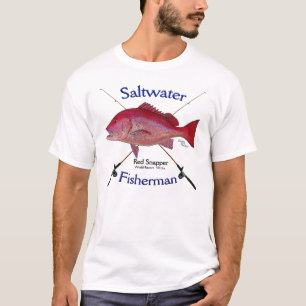 Röd Tshirt för fiske för Tee