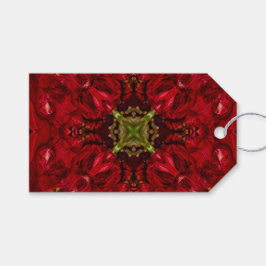 Röd tulip Square Presentetikett