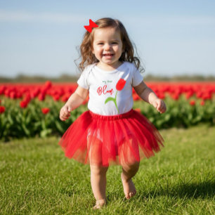 Röd tulpan baby T-shirt