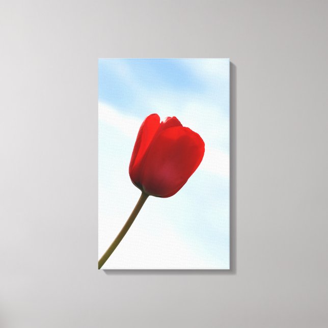 Röd Tulpan Lindad Canvas (Framsida)