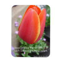 Röd Tulpan Styrka Citat Blommor foto Magnet