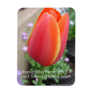 Röd Tulpan Styrka Citat Blommor foto Magnet