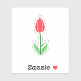 Röd Tulpanblomma Klistermärken