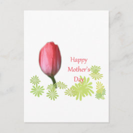 röd tulpanblomma, lycklig mors dag vykort