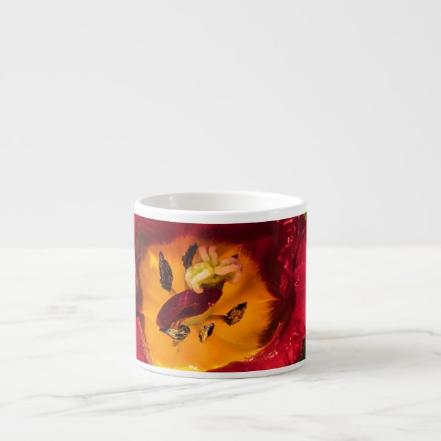 Röd tulpaner espressomugg (Framsidan)