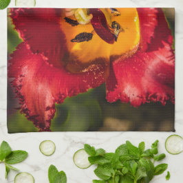 Röd tulpaner kökshandduk