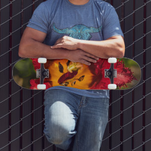Röd tulpaner mini skateboard bräda 18,5 cm