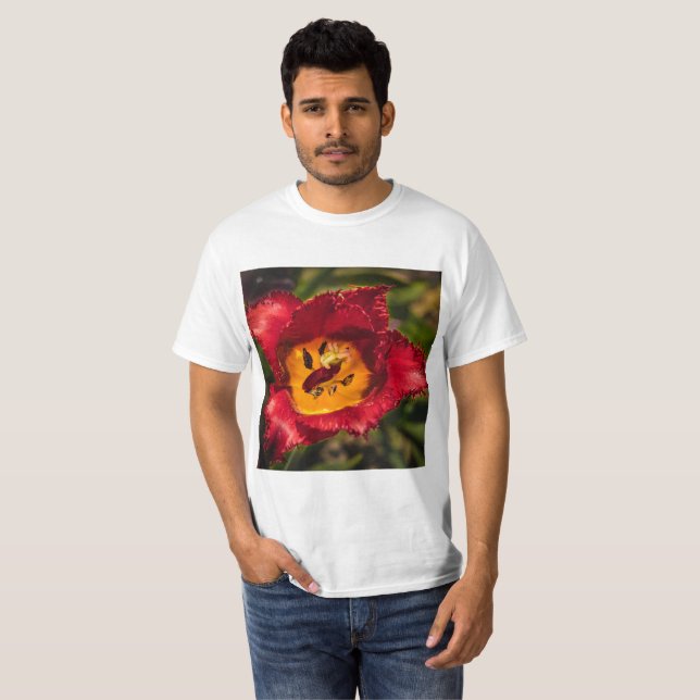 Röd tulpaner t shirt (Hel framsida)