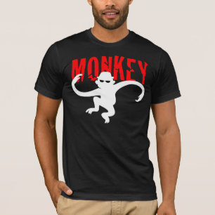 Röd tunna med apor t-shirt