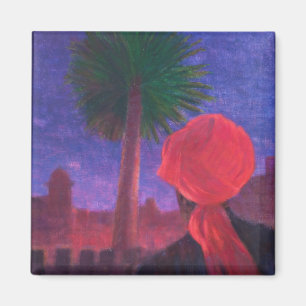 Röd Turbanskymning Jodhpur 2012 Magnet