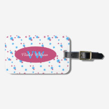 Röd turkos Blommigt Trendig Namn Monogram