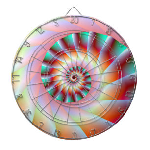 Röd turkos och Rosa Spiral Steps Dartboard Piltavla