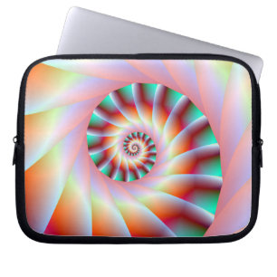 Röd turkos och Rosa Spiral Steps Laptop sleeve