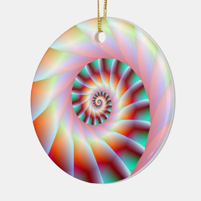 Röd turkos och Rosa Spiral Steps Ornament (Vänster)