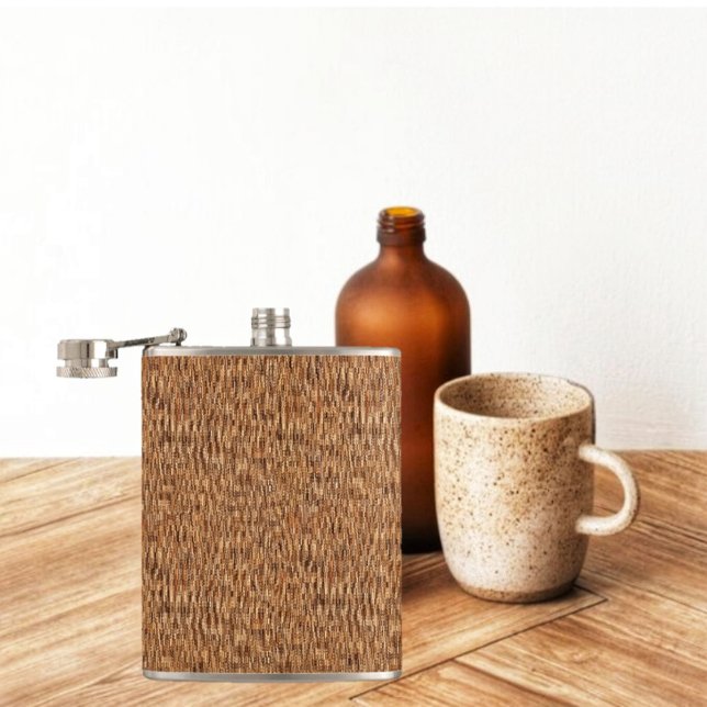 Röd tweed fickplunta (The elegant look of tweed, brings much style, to this Red Tweed Hip Flask!)