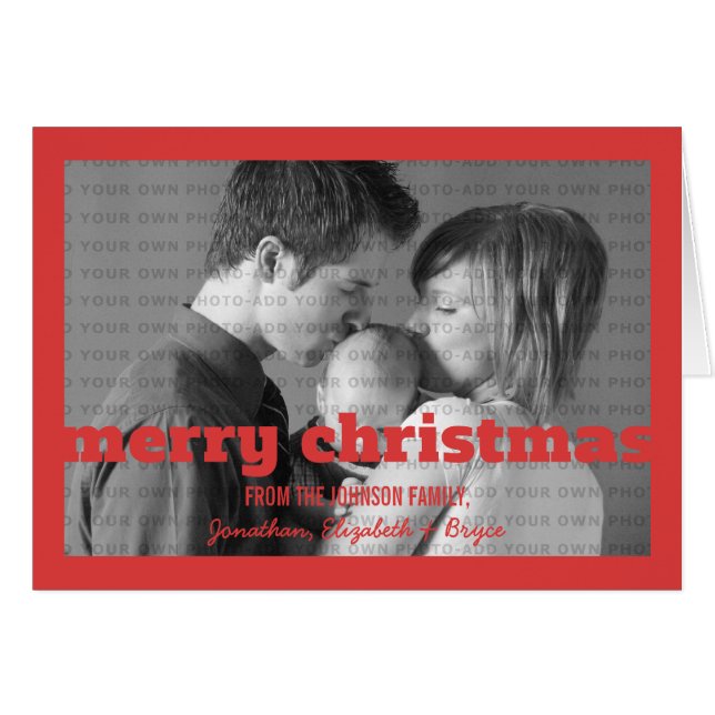 Röd typografi, God jul-hälsningskort Hälsningskort (Framsidan Horizontal)