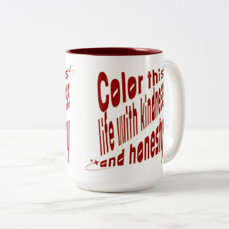 Röd typografisk motivation Två-Tonad mugg