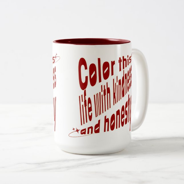 Röd typografisk motivation Två-Tonad mugg (Framsida höger)