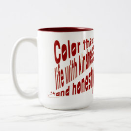 Röd typografisk motivation Två-Tonad mugg