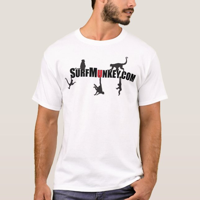 Röd "U" i den hängande Munkeys designen Tee Shirt (Framsida)