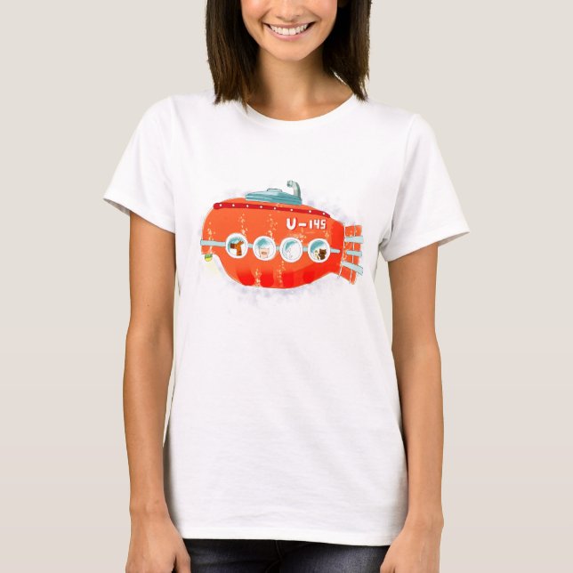 Röd ubåt t shirt (Framsida)