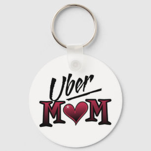 Röd Uber mamma Nyckelring