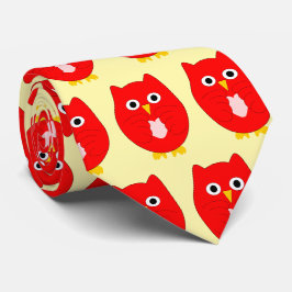 Röd Uggladesign Bakgrund i valfri färg Slips