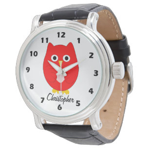 Röd Uggladesign Personlig Armbandsur